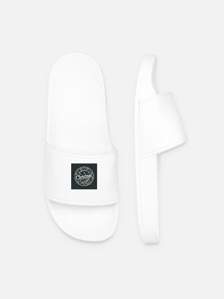 Christmas emblem - Men’s Pool Sliders - white