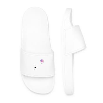 Chat près du cœur - cadeau amoureux des chats - Claquettes Homme - blanc - Devant