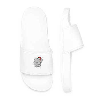 Happy Christmas elephant - Men’s Pool Sliders - white - Front