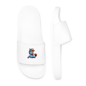 Cheval de dessin animé coloré - Claquettes Homme - blanc - Devant