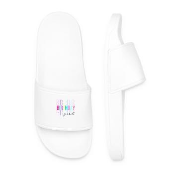 Birthday girl - birthday gift idea - Men’s Pool Sliders - white - Front