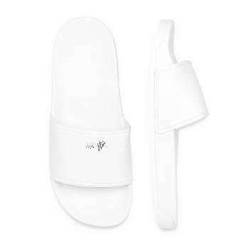 Golf Heartbeat Gift for Golfer - Men’s Pool Sliders - white - Front