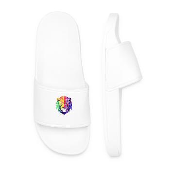 Abstrakter Regenbogen Löwe - Männer Badelatschen - Weiß - Vorne