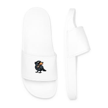 Raven Crow Comic Cool - Men’s Pool Sliders - white - Front