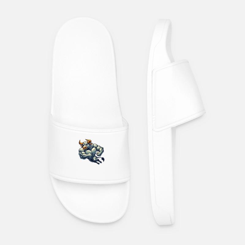 Taurus Comic - Men’s Pool Sliders - white