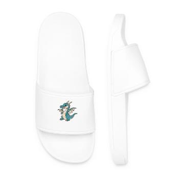 My Little Blue Dragon Friend - Men’s Pool Sliders - white - Front