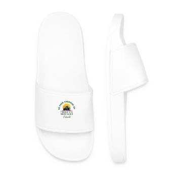 Born to drive tractor forced to go to school - Men’s Pool Sliders - white - Front