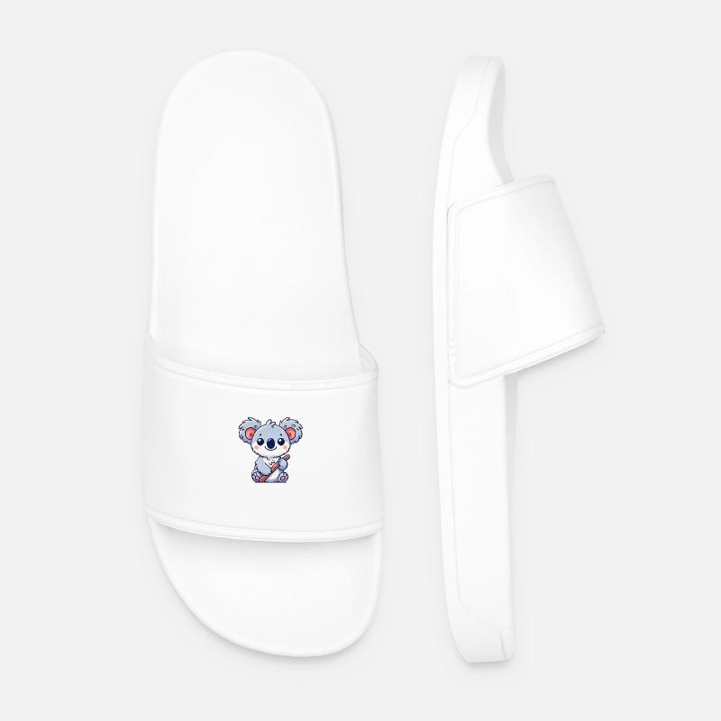 Koala Bear Comic - Men’s Pool Sliders - white