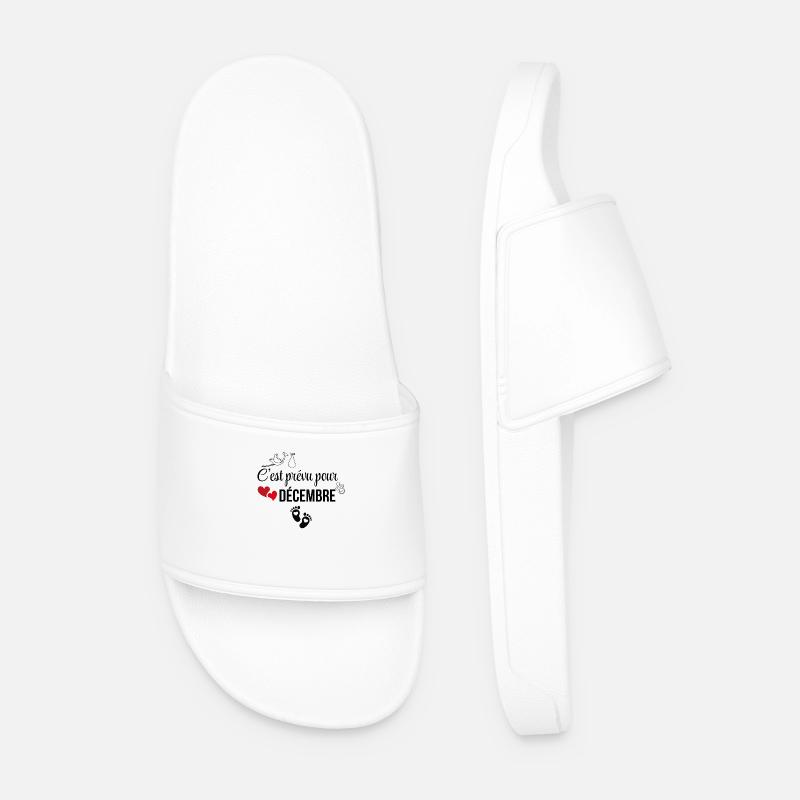 C’est prévu pour décembre - annonce de grossesse - Claquettes Homme - blanc