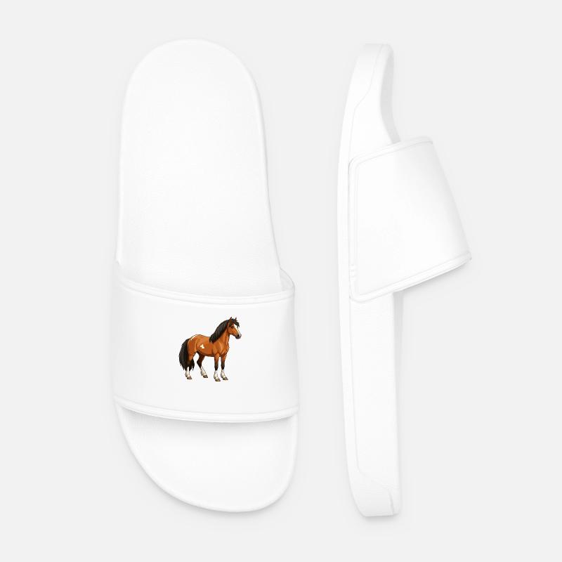 New Forest Pony reel - Men’s Pool Sliders - white