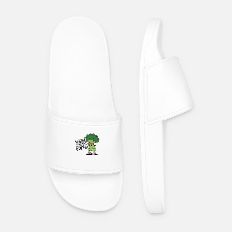 Squat Goals - Men’s Pool Sliders - white