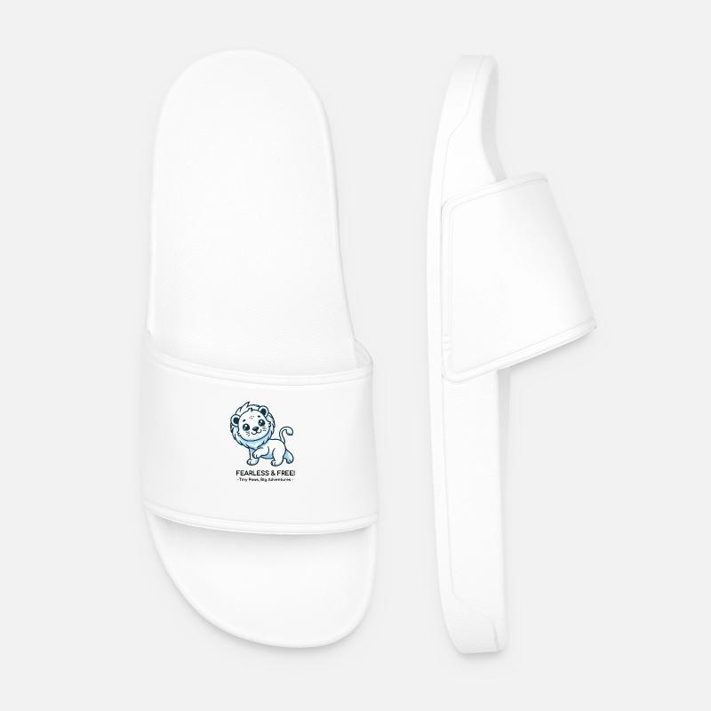 fearless lion cub - Men’s Pool Sliders - white