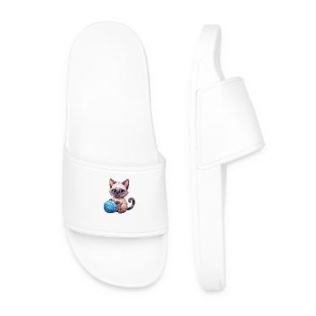 Chat avec de la laine - Claquettes Homme - blanc - Devant