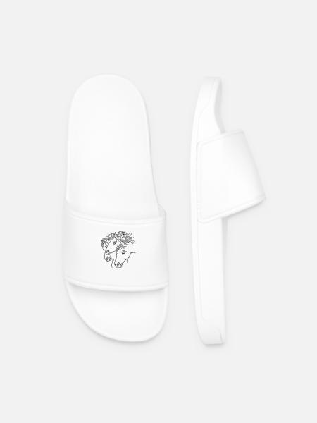 Chevaux - Claquettes Homme - blanc