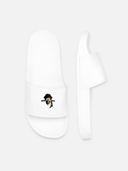 Pirate Comic Art - Men’s Pool Sliders - white