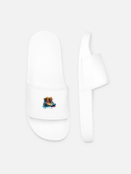 Bunte Schuhe - Männer Badelatschen - Weiß