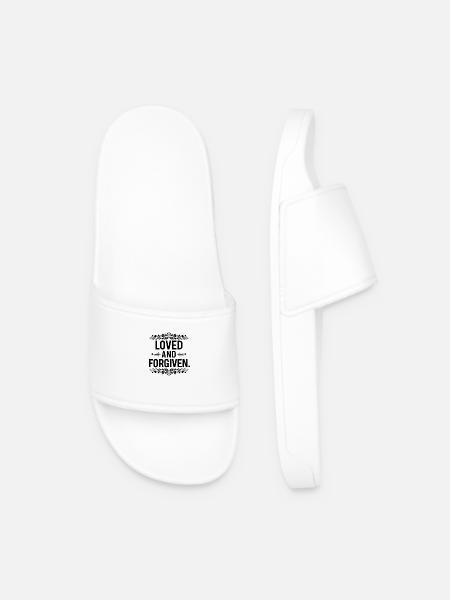 Loved and forgiven - Men’s Pool Sliders - white