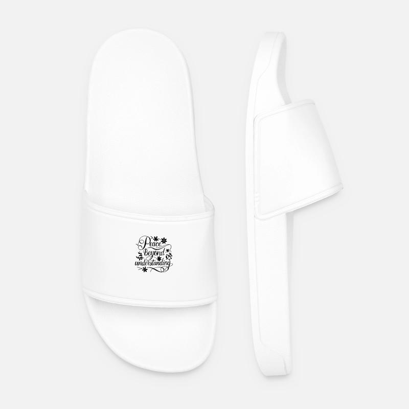 Peace Beyond Reason - Men’s Pool Sliders - white