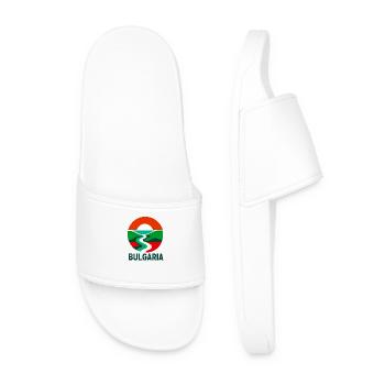 Bulgaria Pride – Celebrate the Beauty of Bulgaria - Men’s Pool Sliders - white - Front