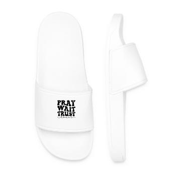 Prier, attendre, faire confiance - Claquettes Homme - blanc - Devant