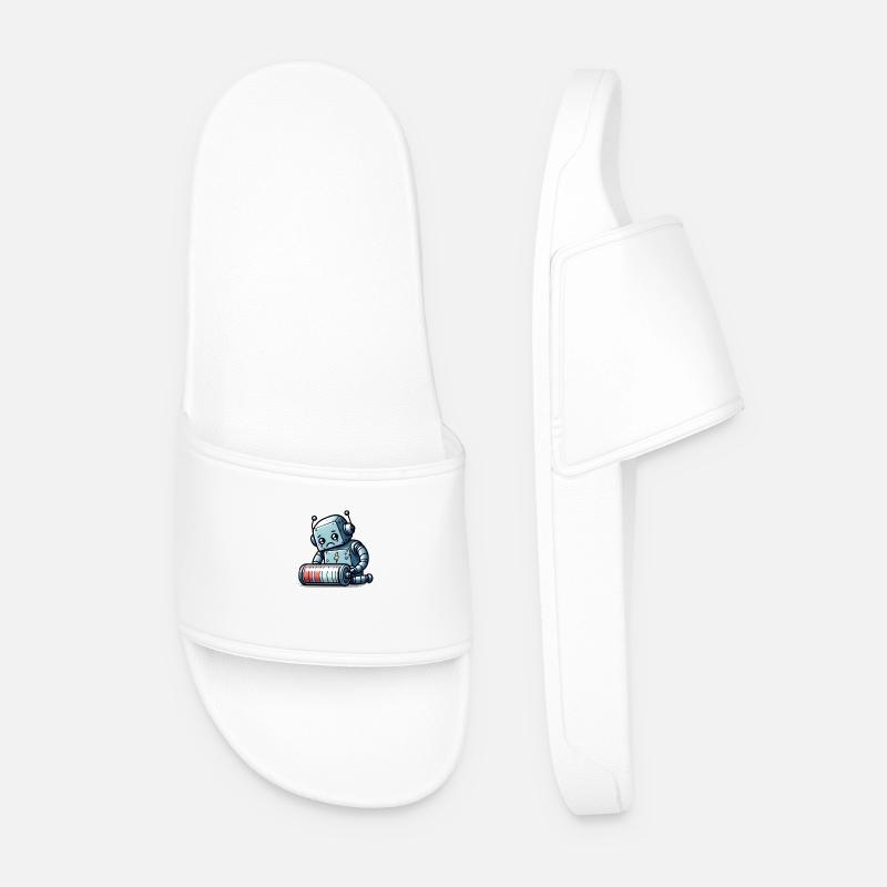 Robot Weak Battery Robo-Problems - Claquettes Homme - blanc