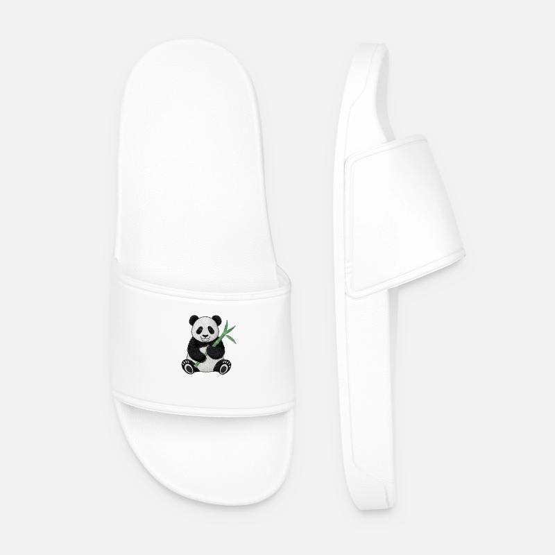 Bestickter Panda - Männer Badelatschen - Weiß
