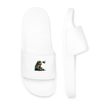 frog and fly 1 - Men’s Pool Sliders - white - Front