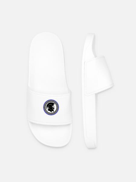 Spartan Helmet Icon - Men’s Pool Sliders - white