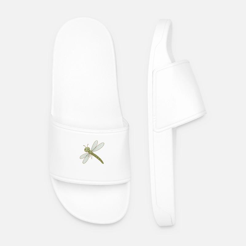 Dragonfly magic – delicate & dazzling - Men’s Pool Sliders - white