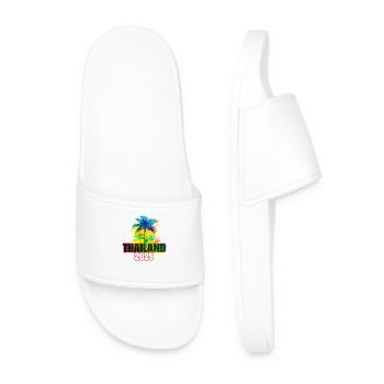 Thailand 2025 Colorful Palm Trees - Men’s Pool Sliders - white - Front