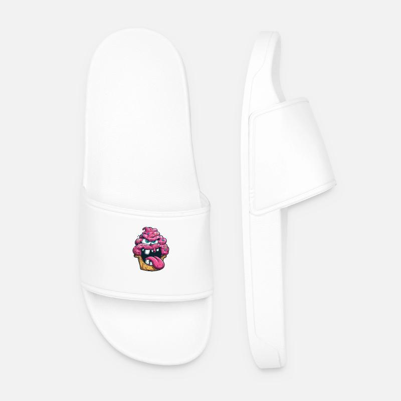 Crazy cupcake. - Men’s Pool Sliders - white