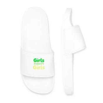 Girls Support Girls Statement Friendship - Men’s Pool Sliders - white - Front