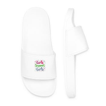 Girls Support Girls Statement Friendship - Men’s Pool Sliders - white - Front