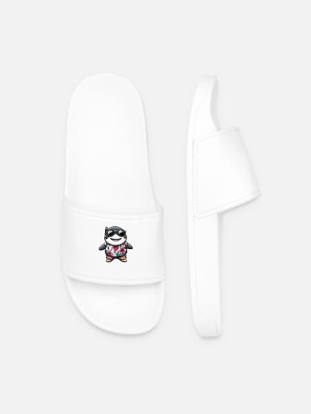 Shark Comic Vacation - Men’s Pool Sliders - white