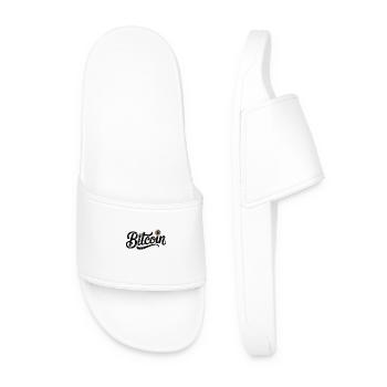 Logo Bitcoin - Autocollant de codage crypto - Claquettes Homme - blanc - Devant