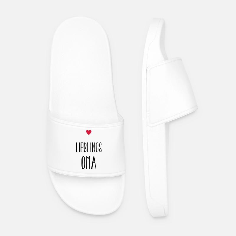 Oma Lieblingsoma Herz Geschenk - Männer Badelatschen - Weiß