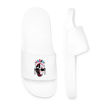 African mask with sunglasses - Men’s Pool Sliders - white - Front
