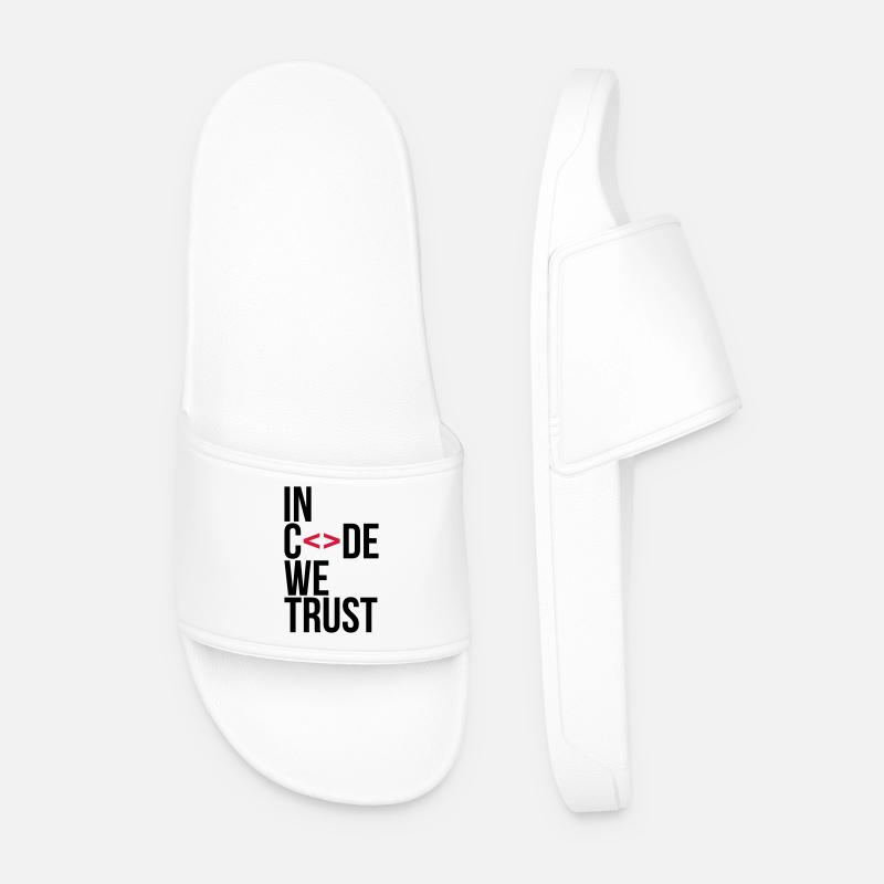 in code we trust ! - Claquettes Homme - blanc