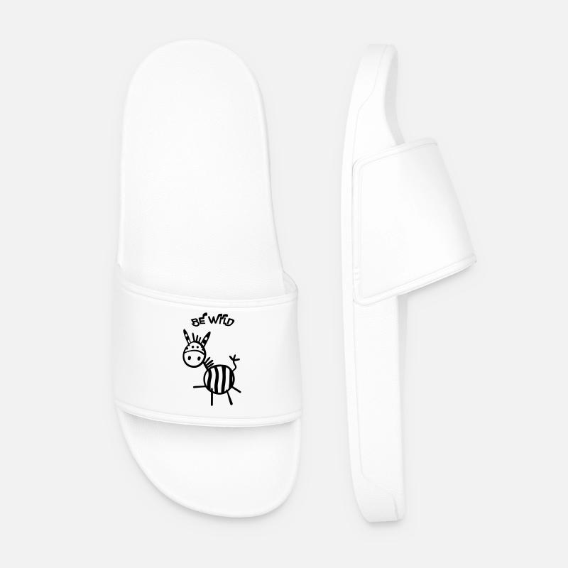 Be Wild Zebra - Men’s Pool Sliders - white
