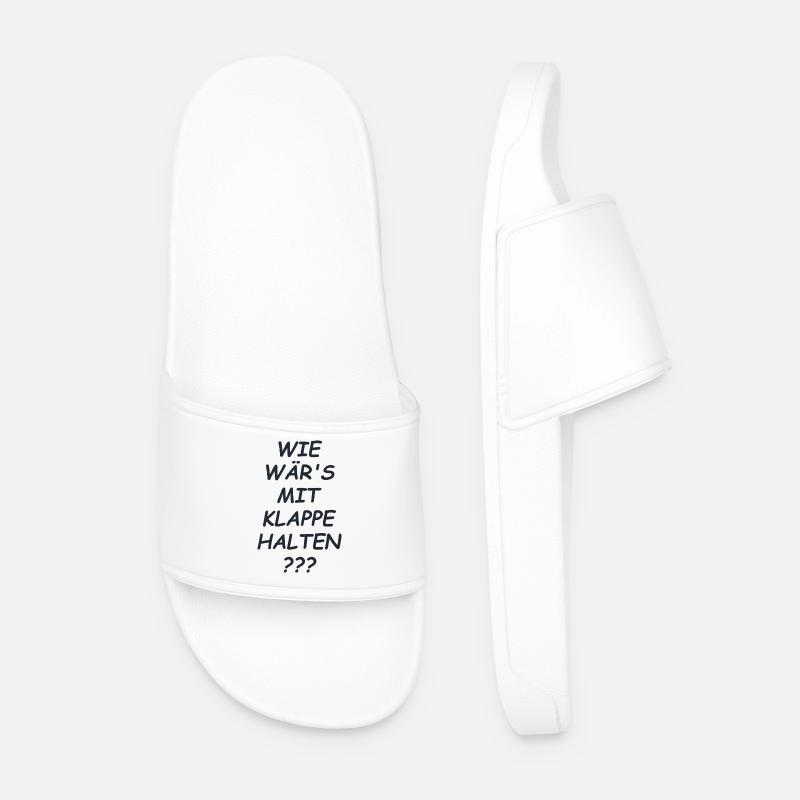 Klappe Halten Spruch - Männer Badelatschen - Weiß