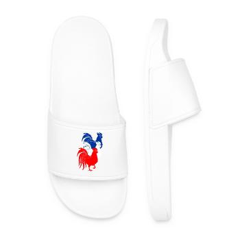 Coq à trois coqs Français avec français trois couleurs - Claquettes Homme - blanc - Devant