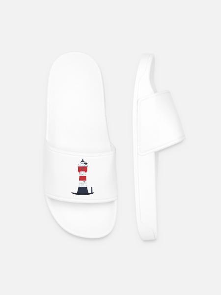 Leuchtturm Roter Sand ohne Text, Nordsee, Offshore - Männer Badelatschen - Weiß
