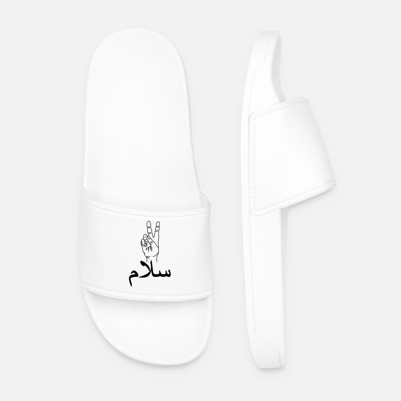 Arab peace hand gesture peace - Men’s Pool Sliders - white