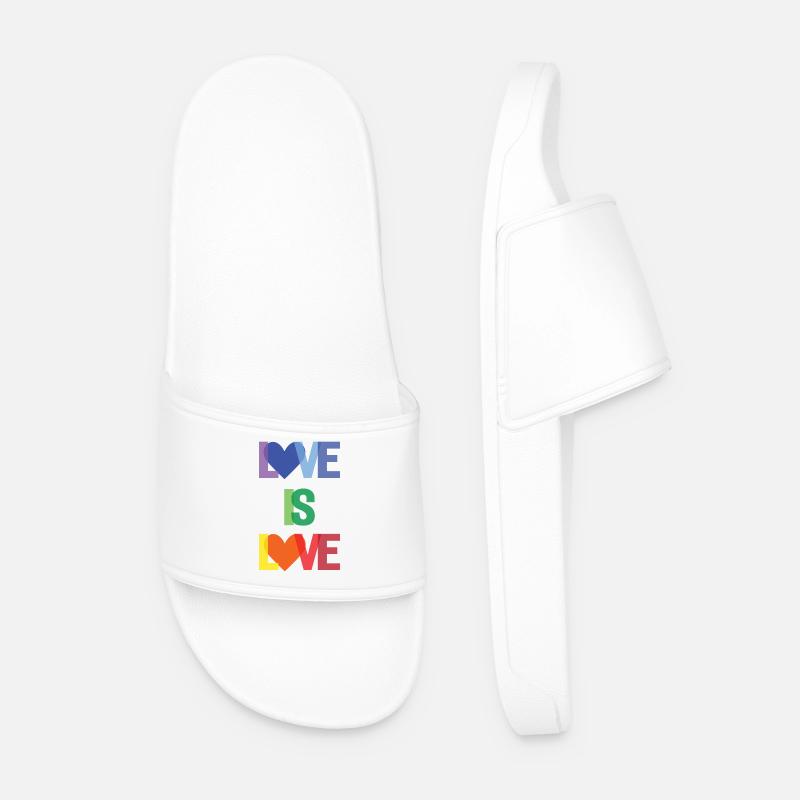 Pride Month - Love is Love - Men’s Pool Sliders - white