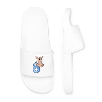 8ème anniversaire motif kangourou - huit ans - Claquettes Homme - blanc - Devant