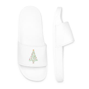 Weihnachtsbaum - Gepunktet - Männer Badelatschen - Weiß - Vorne