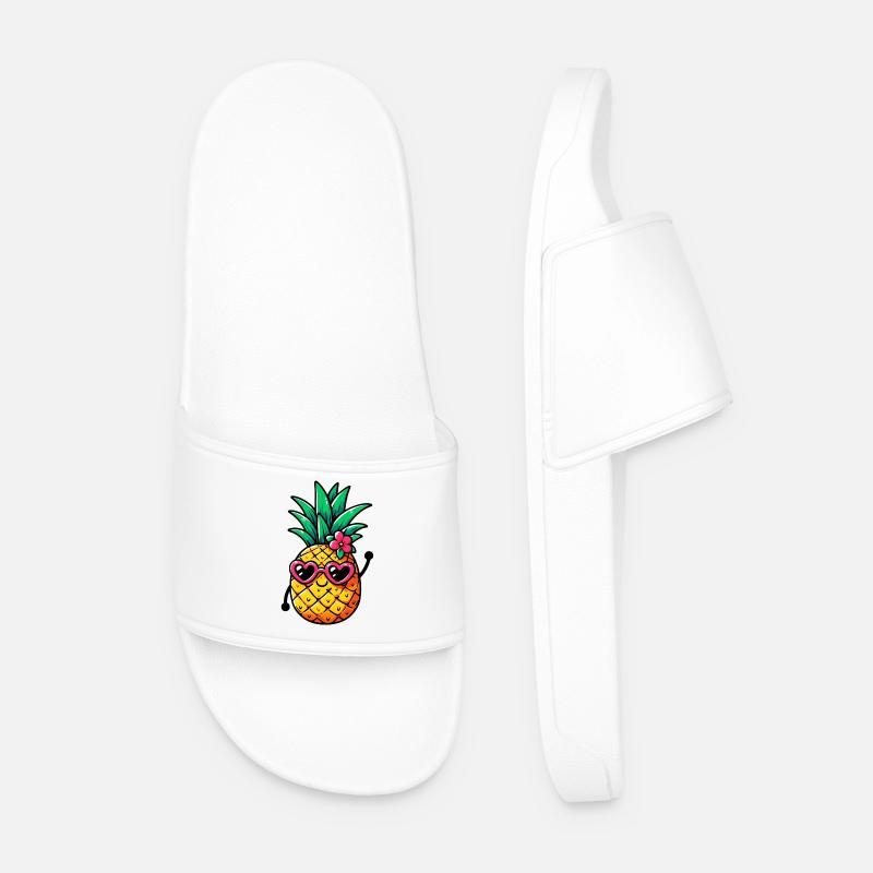 Ananas mit Sonnenbrille - Männer Badelatschen - Weiß
