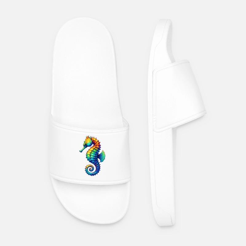 Seepferdchen - Männer Badelatschen - Weiß