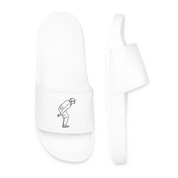 Petanque Player Right-Handed - Men’s Pool Sliders - white - Front