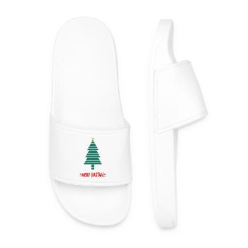 CHRISTMAS. MERRY CHRISTMAS. MERRY CHRISTMAS. SANTA CLAUS - Men’s Pool Sliders - white - Front